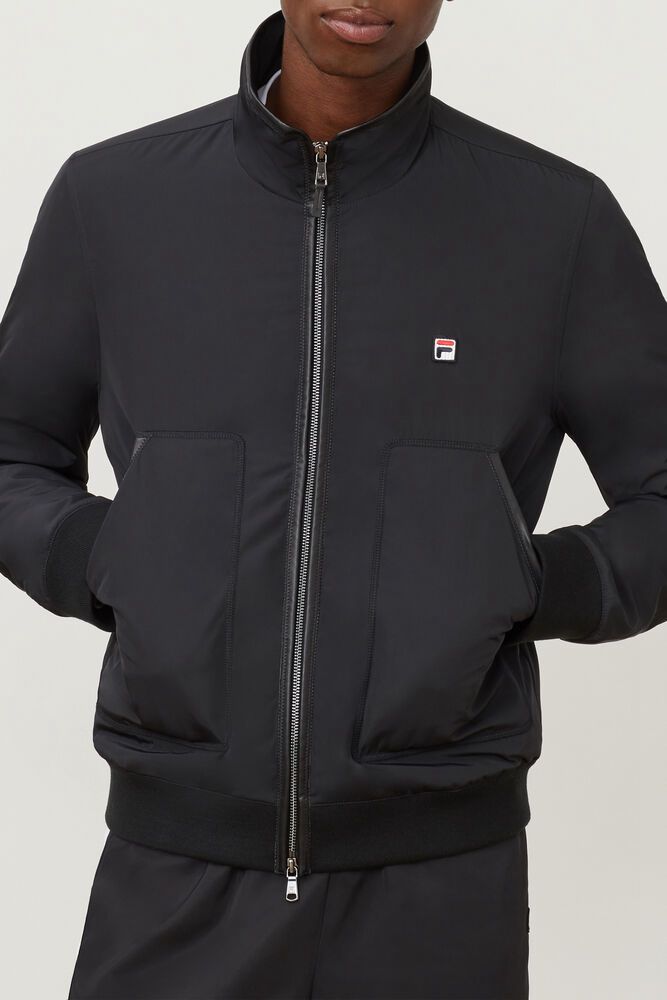 Fila Milano Woven Black Jacket Mens - NZ 38654-XGVL